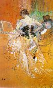  Henri  Toulouse-Lautrec Woman in a Corset (Study for Elles) Spain oil painting artist